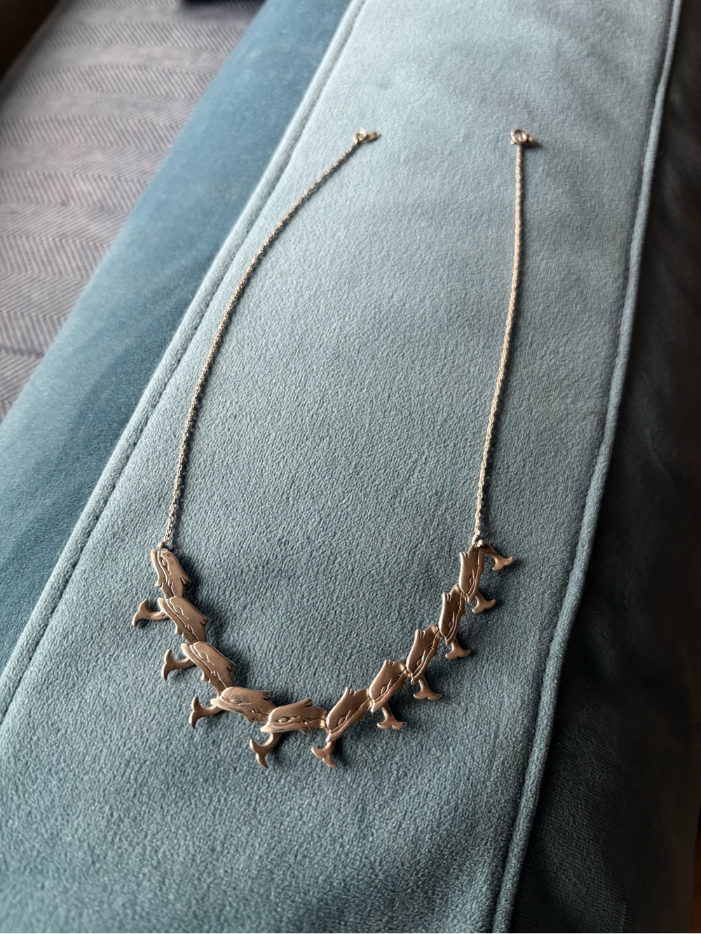 Sterling Silver Dolphin Necklace 16”